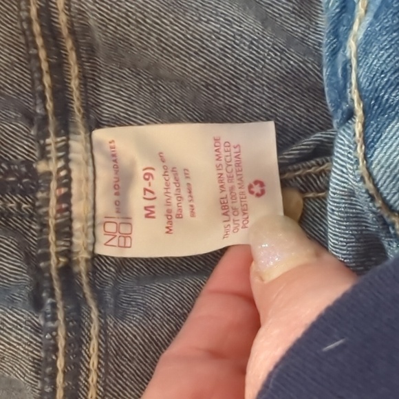 NoBo Daisy print medium weight denim short overalls - Picture 10 of 11